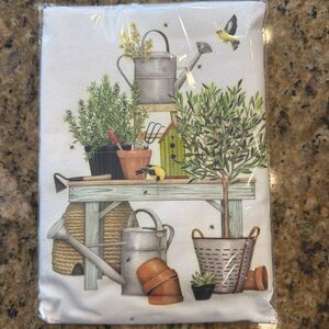 Mary Lake Thompson Gardening Bird Flour Sack Kitchen Towel New 30 X 30